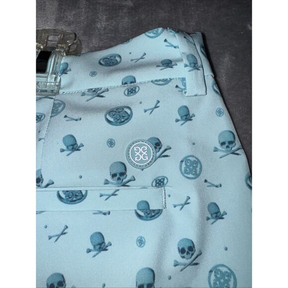 NWT G/FORE Mens 38 SHORTS 3D LOGO MAVERICK AQUA GREEN SKULL PERFORMANCE GOLF - Picture 10 of 10